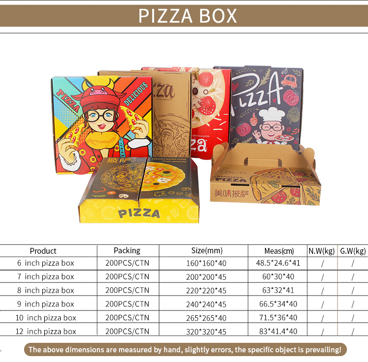 Paper Pizza Boxes Specifications
