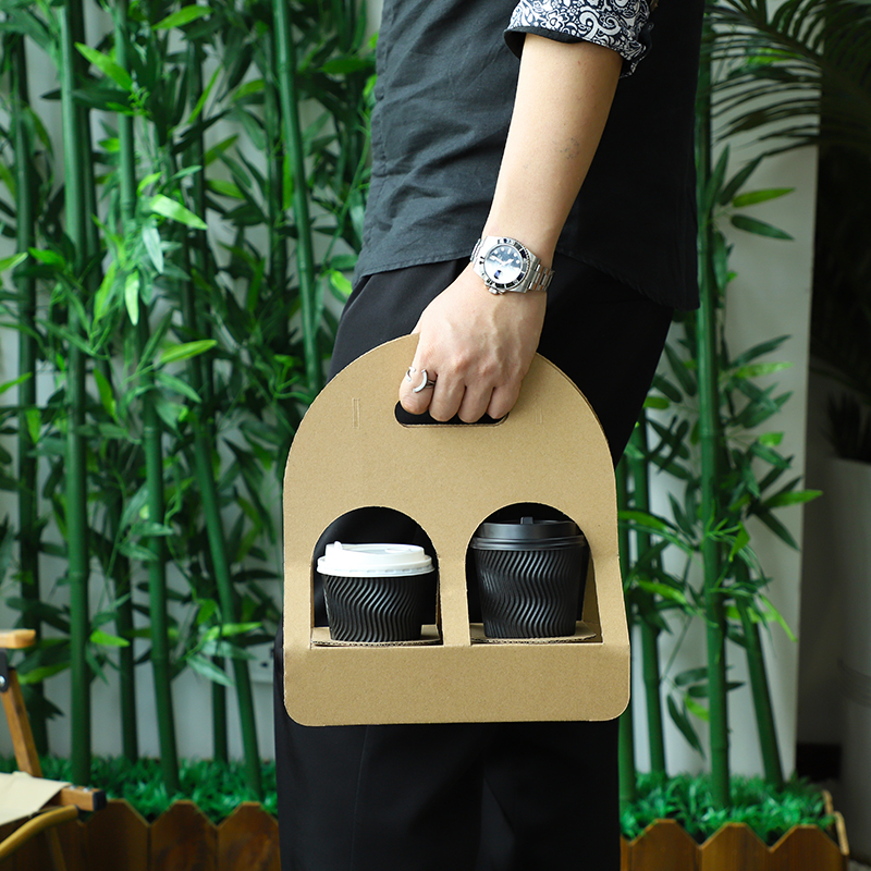 Folding Paper Cup Holder One Piece Custom