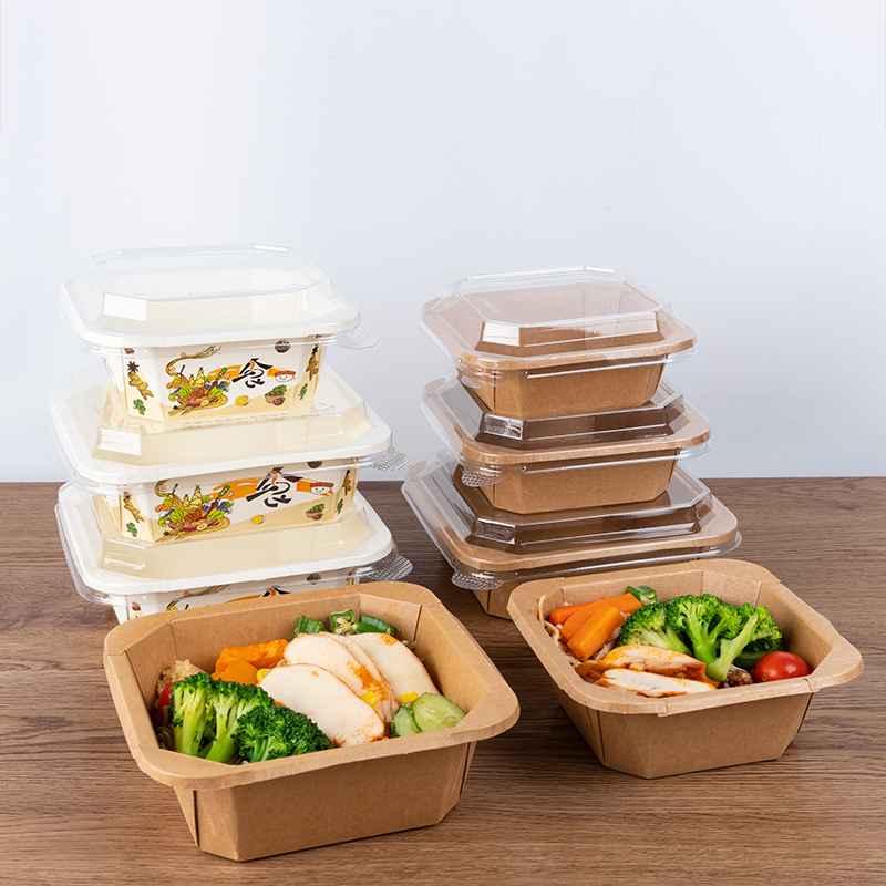 Kraft Paper Bowl Square Salad