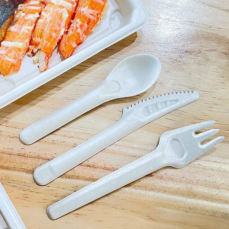 Disposable Cutlery Bagasse Pulp Paper Knife Fork Spoon