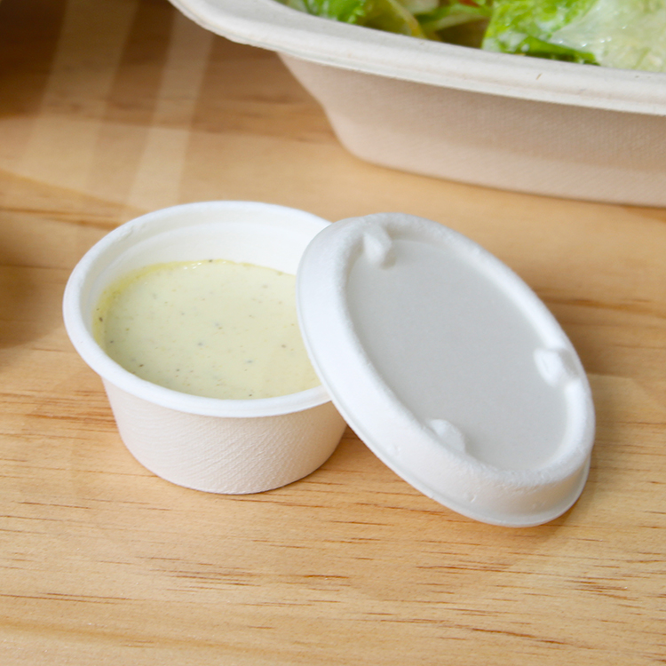 Pulp condiment cups with lids